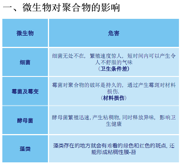 微生物對聚合物的影響 微生物對聚合物的影響