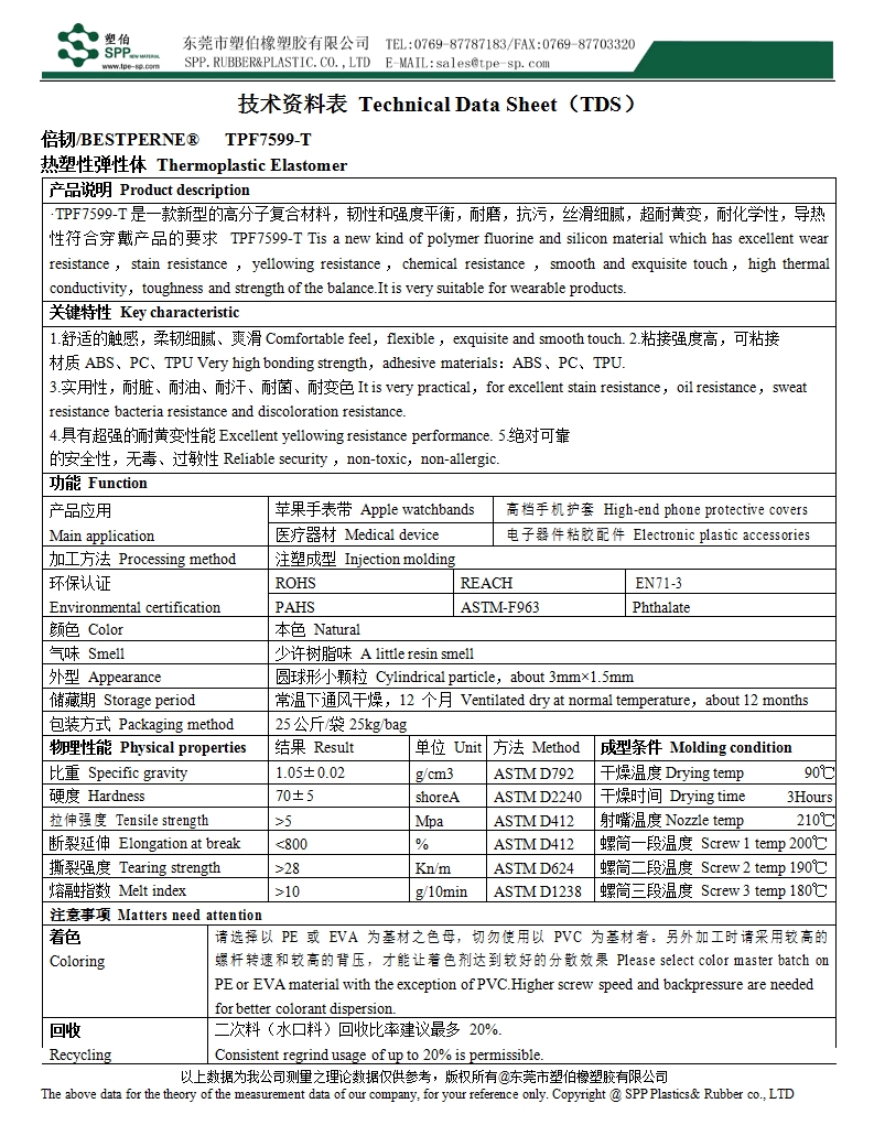 TSV70N物性表 TSV70N物性表